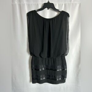 2 Aidan Mattox chiffon sheath dress LN lace skirt LBD